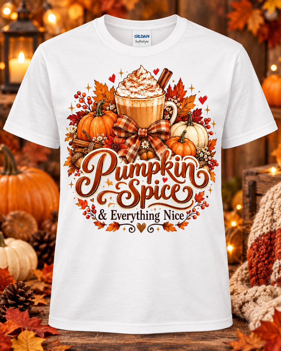 Pumpkin Spice & Everything Nice Graphic T-Shirt 🤎