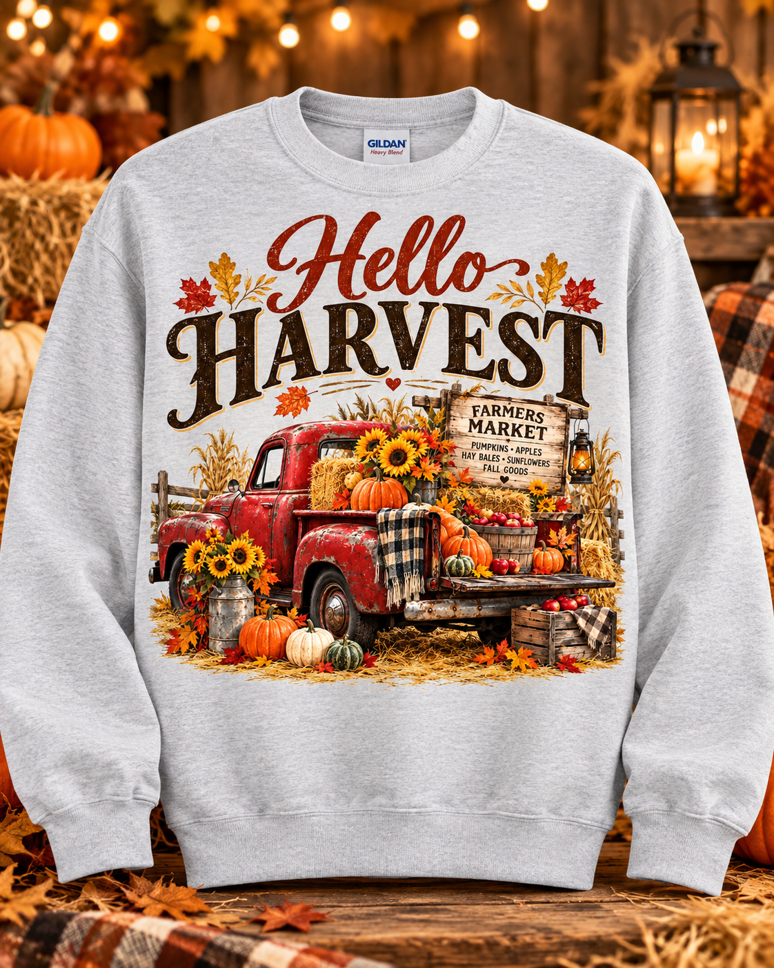 Hello Harvest Farmers Market Crewneck Sweatshirt 🤎