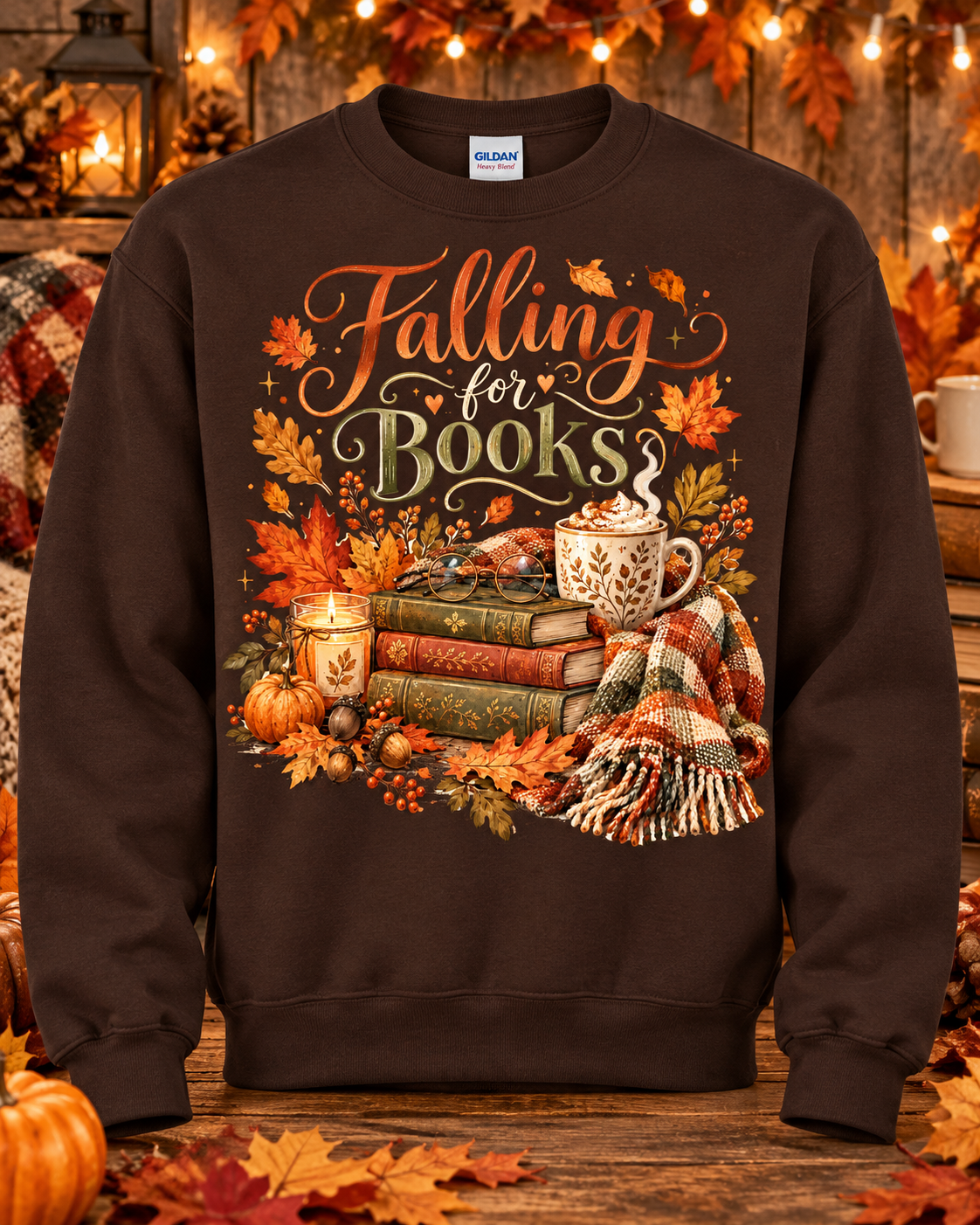 Falling for Books Crewneck Sweatshirt 🤎