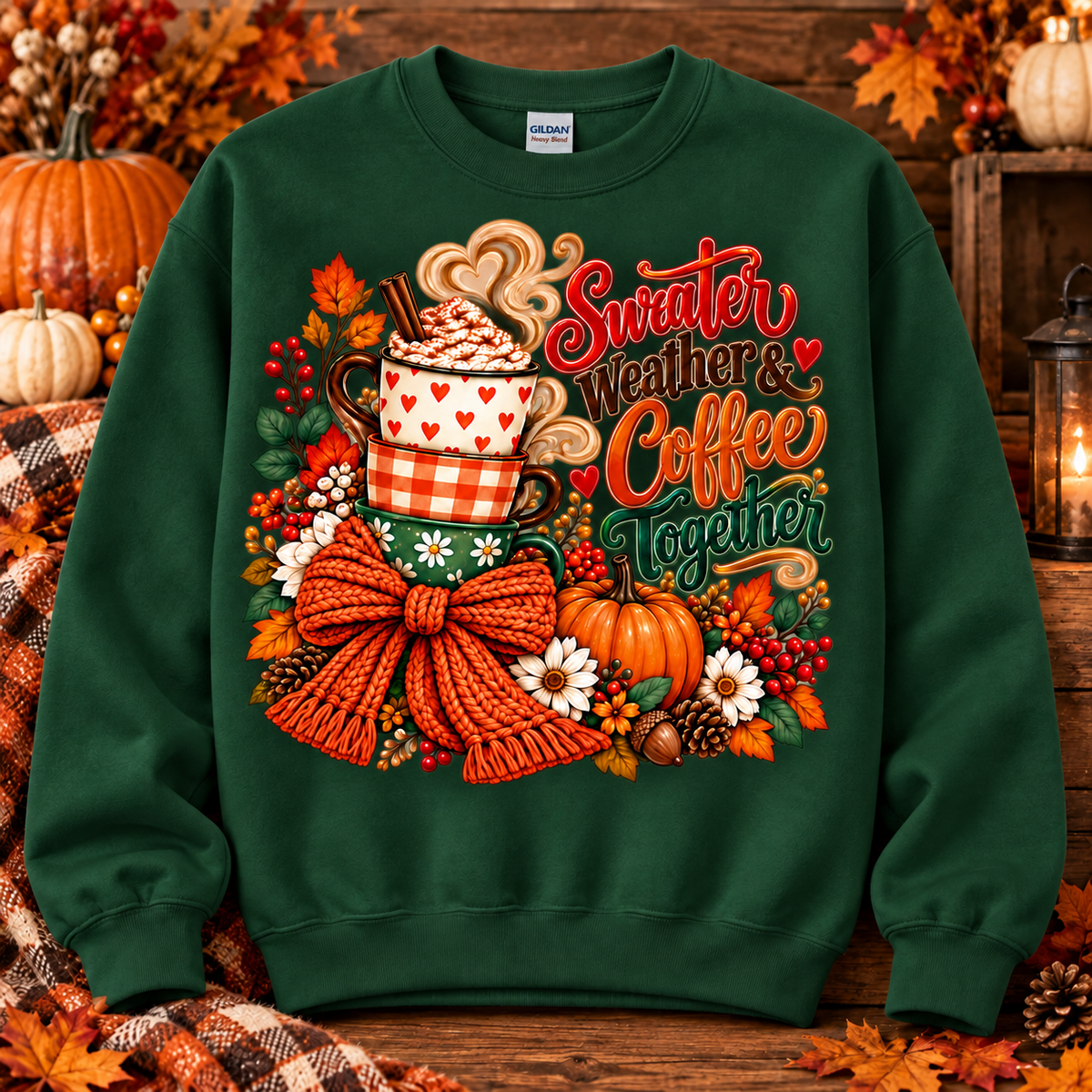 Sweater Weather & Coffee Together Crewneck Sweatshirt 🤎
