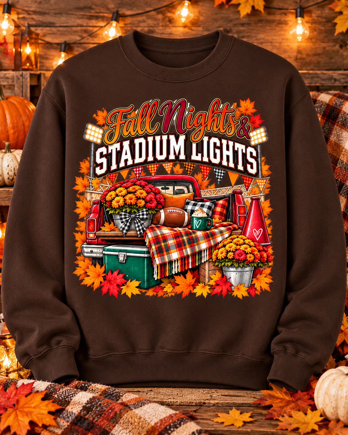 Fall Nights & Stadium Lights Crewneck Sweatshirt 🤎