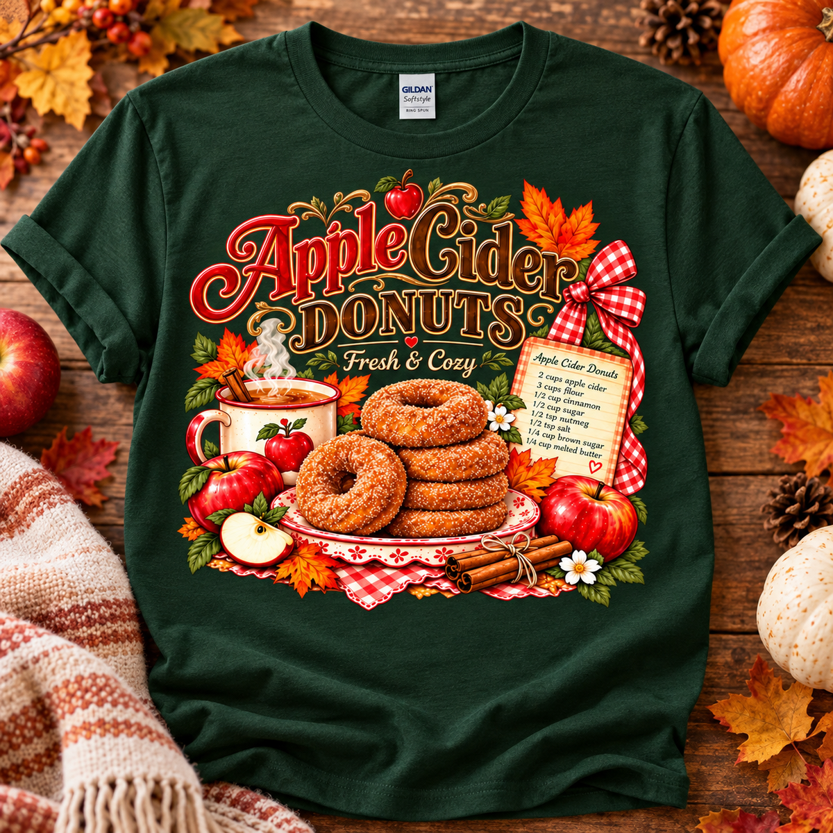 Apple Cider Donuts Graphic T-Shirt 🤎
