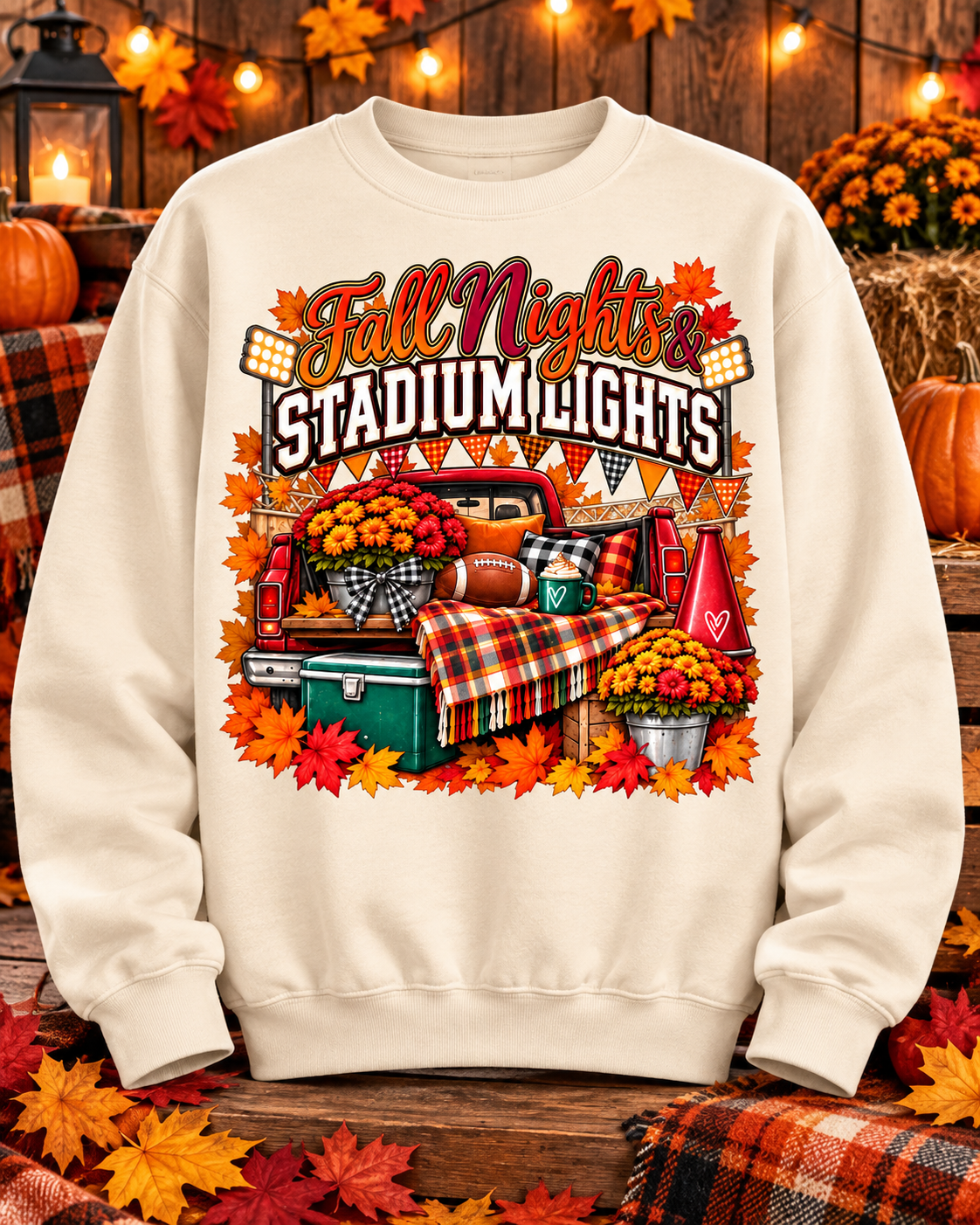 Fall Nights & Stadium Lights Crewneck Sweatshirt 🤎