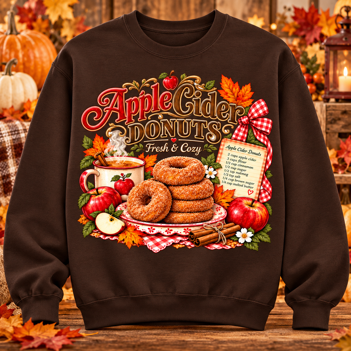 Apple Cider Donuts Crewneck Sweatshirt 🤎