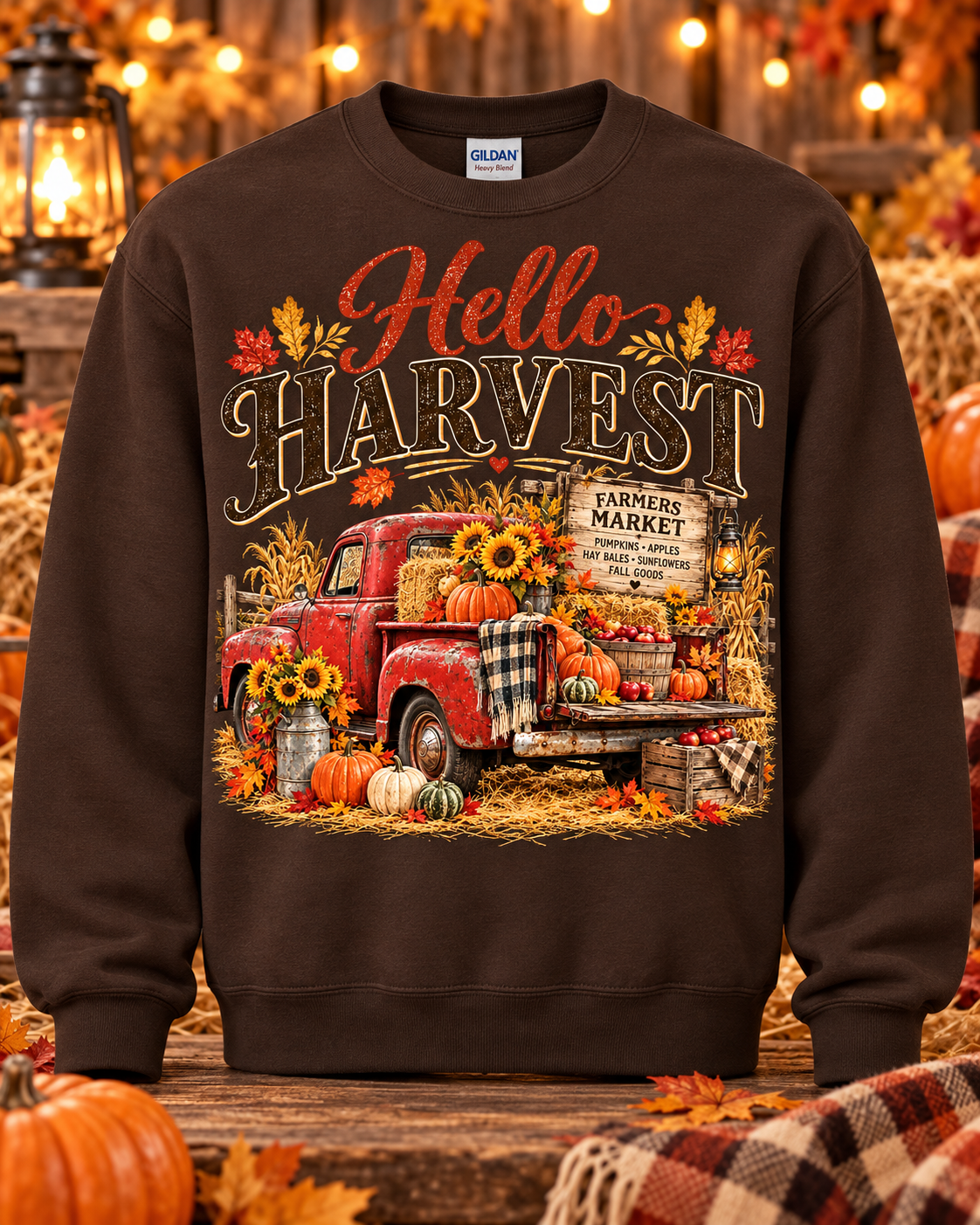 Hello Harvest Farmers Market Crewneck Sweatshirt 🤎