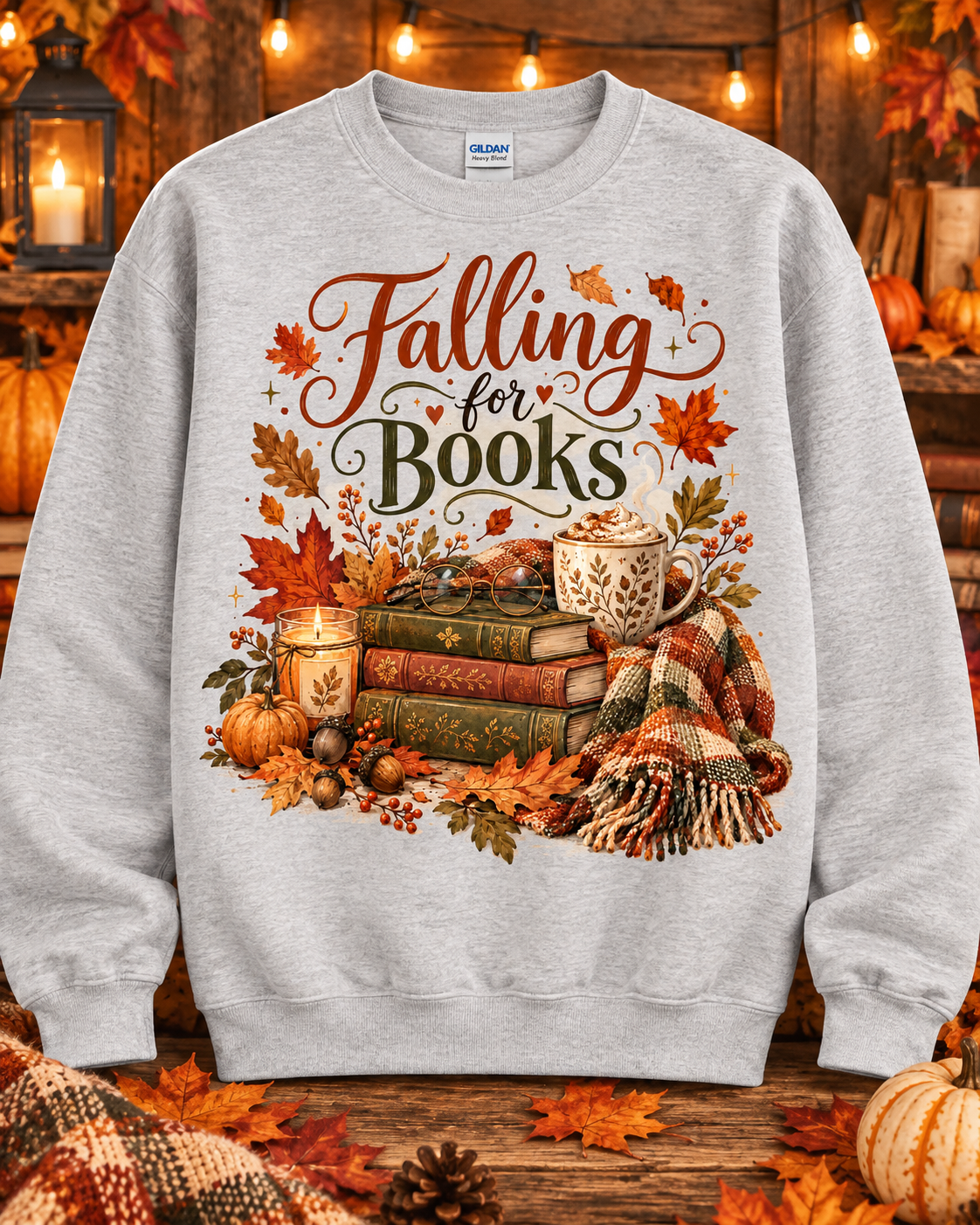 Falling for Books Crewneck Sweatshirt 🤎