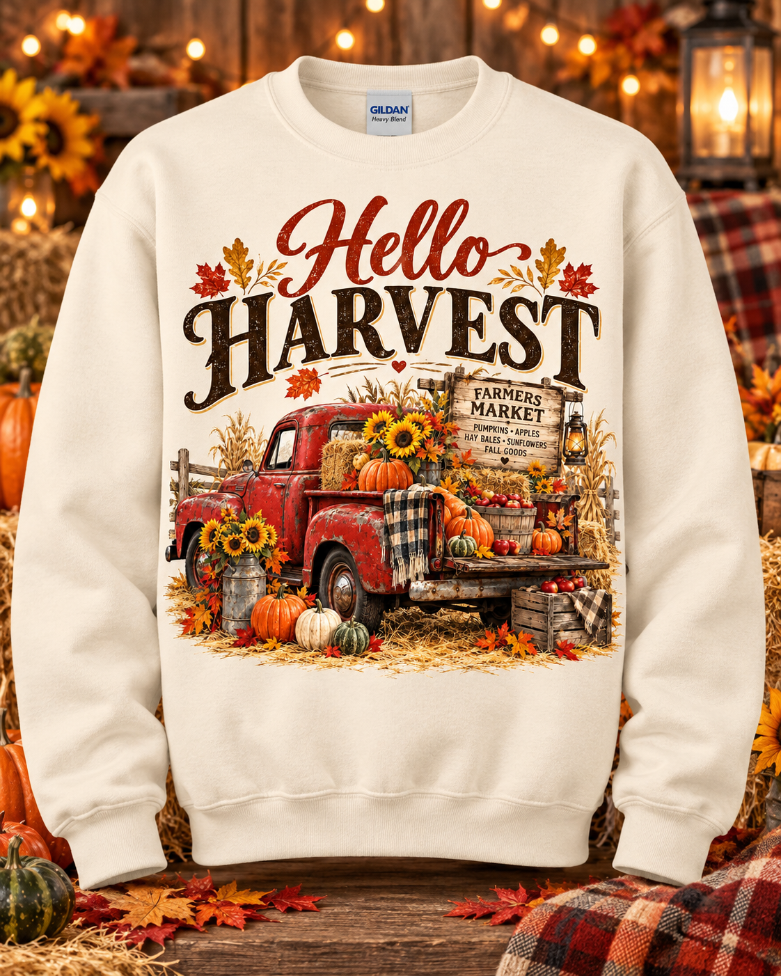 Hello Harvest Farmers Market Crewneck Sweatshirt 🤎