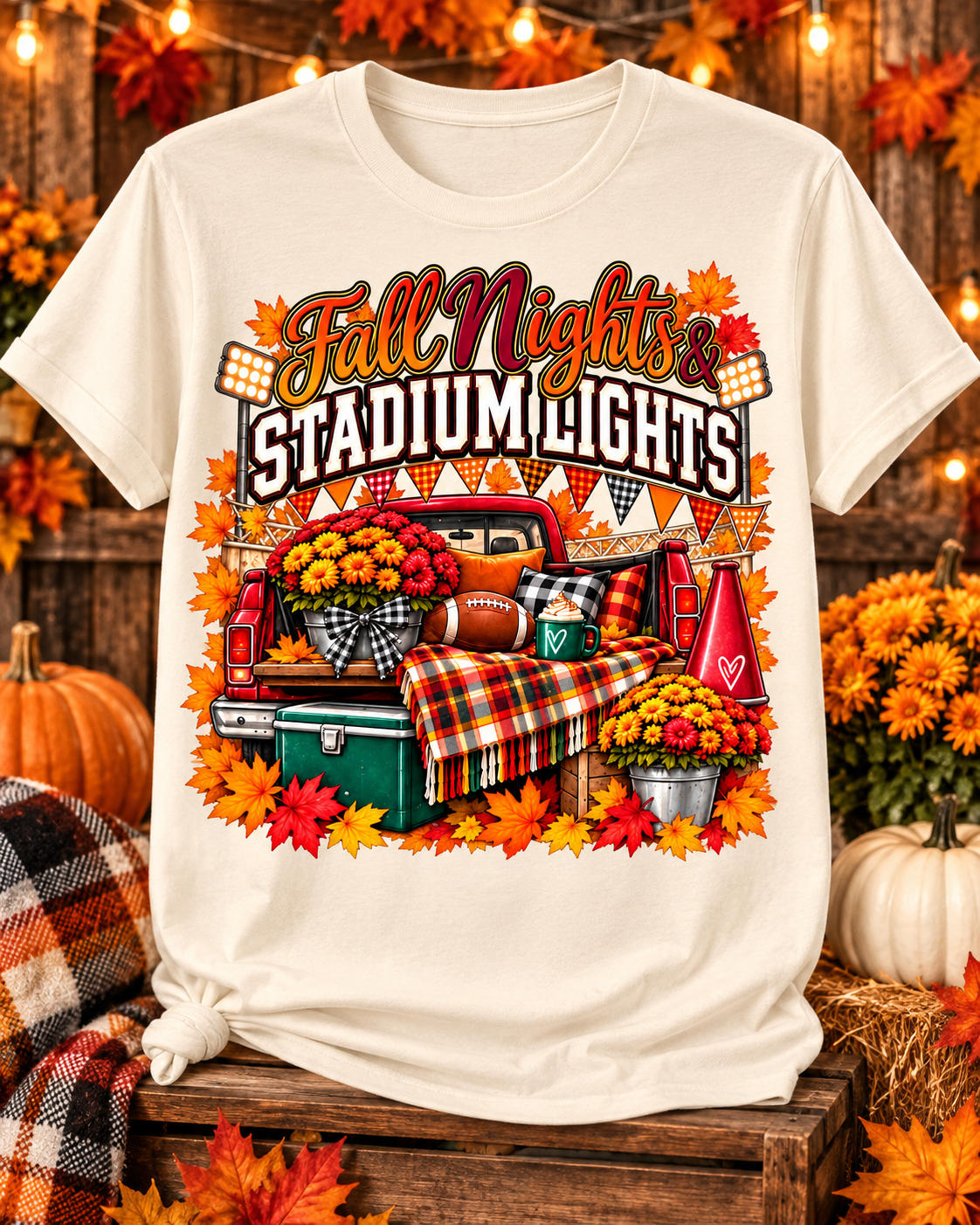 Fall Nights & Stadium Lights Graphic T-Shirt 🤎