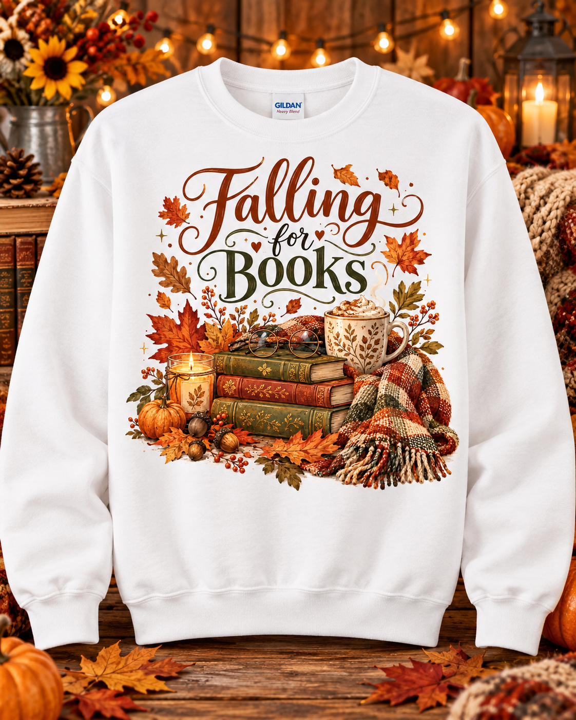 Falling for Books Crewneck Sweatshirt 🤎