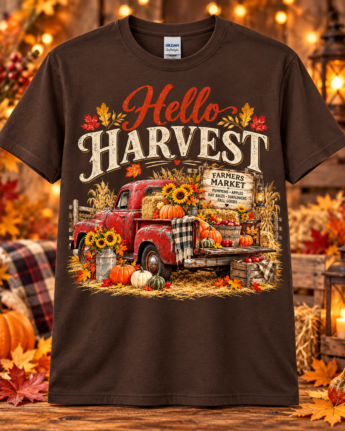 Hello Harvest Farmers Market Graphic T-Shirt 🤎