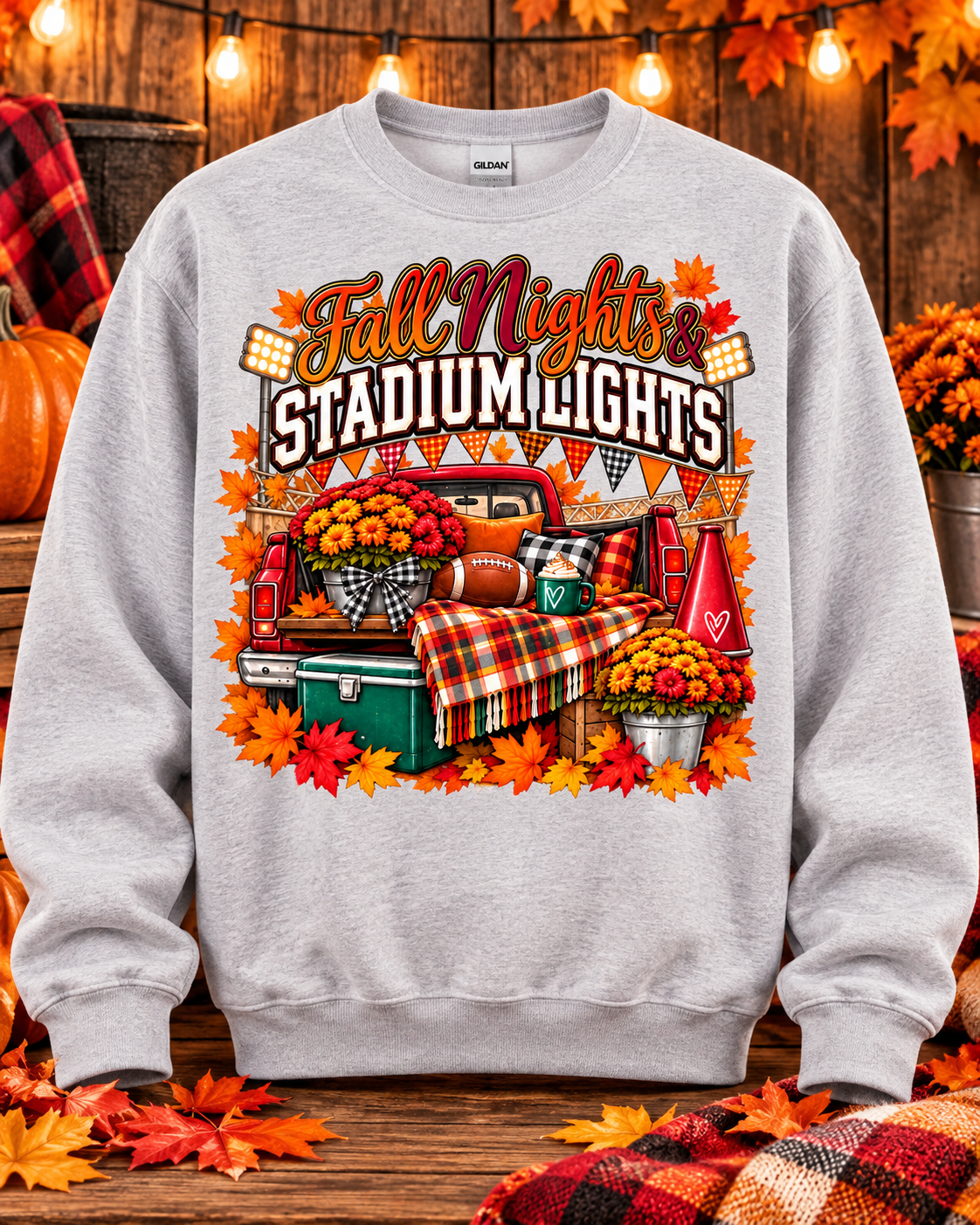 Fall Nights & Stadium Lights Crewneck Sweatshirt 🤎
