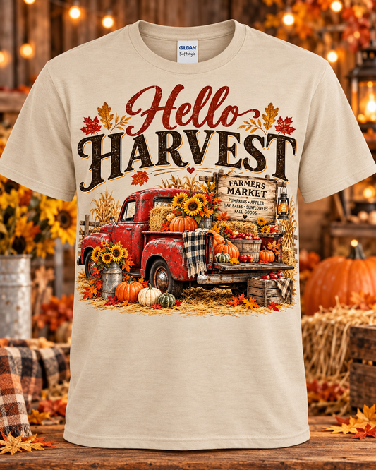 Hello Harvest Farmers Market Graphic T-Shirt 🤎