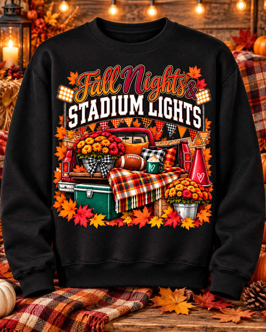 Fall Nights & Stadium Lights Crewneck Sweatshirt 🤎