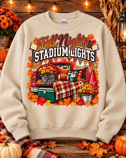 Fall Nights & Stadium Lights Crewneck Sweatshirt 🤎
