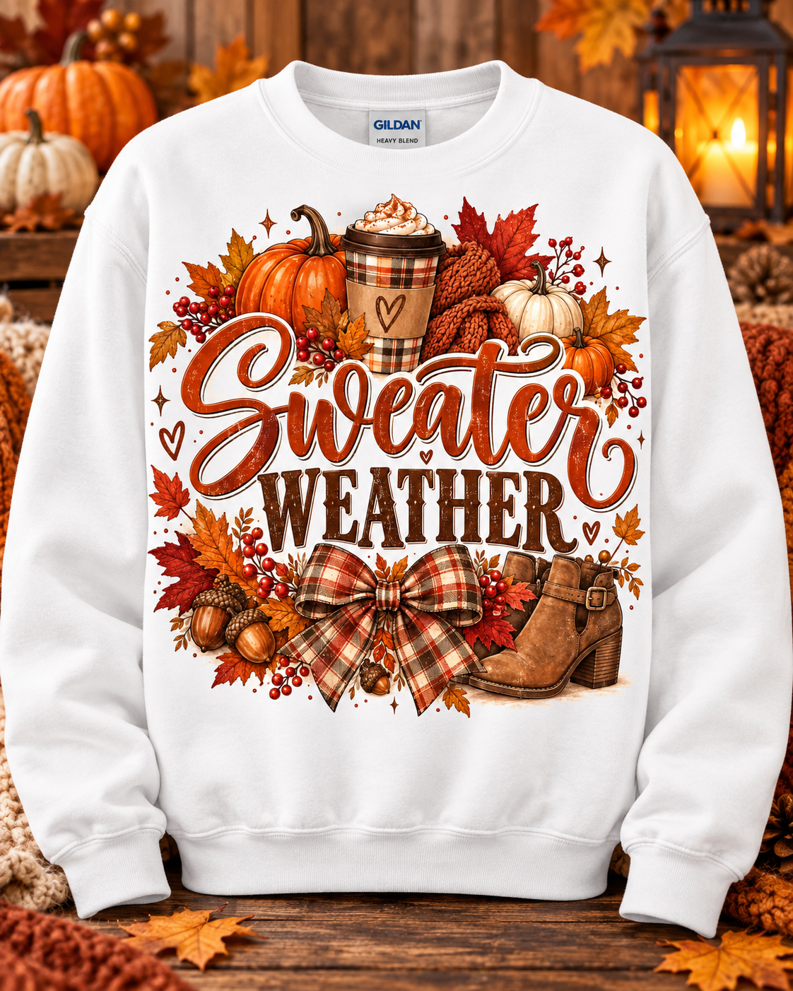 Sweater Weather & Pumpkin Spice Crewneck Sweatshirt 🤎
