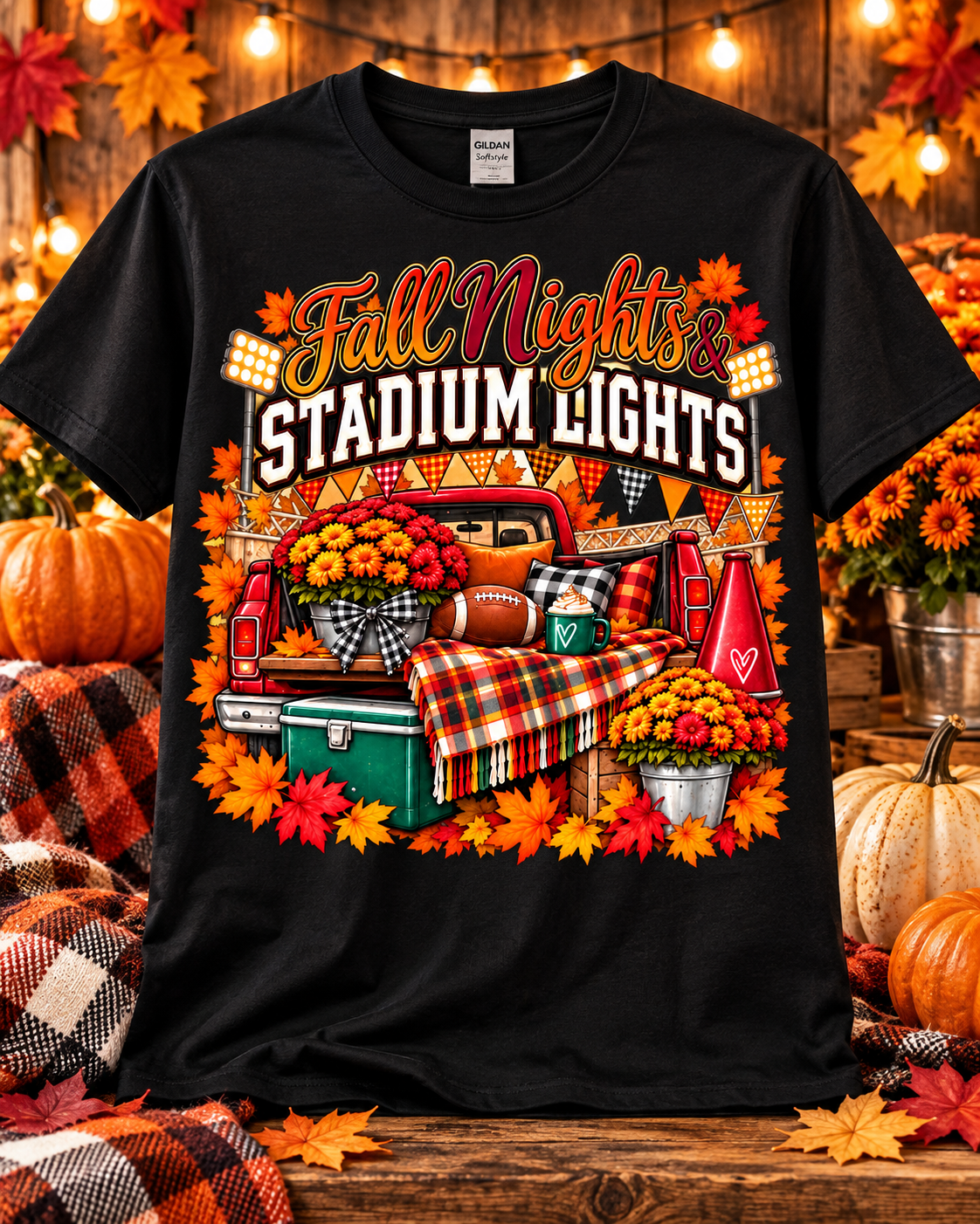 Fall Nights & Stadium Lights Graphic T-Shirt 🤎