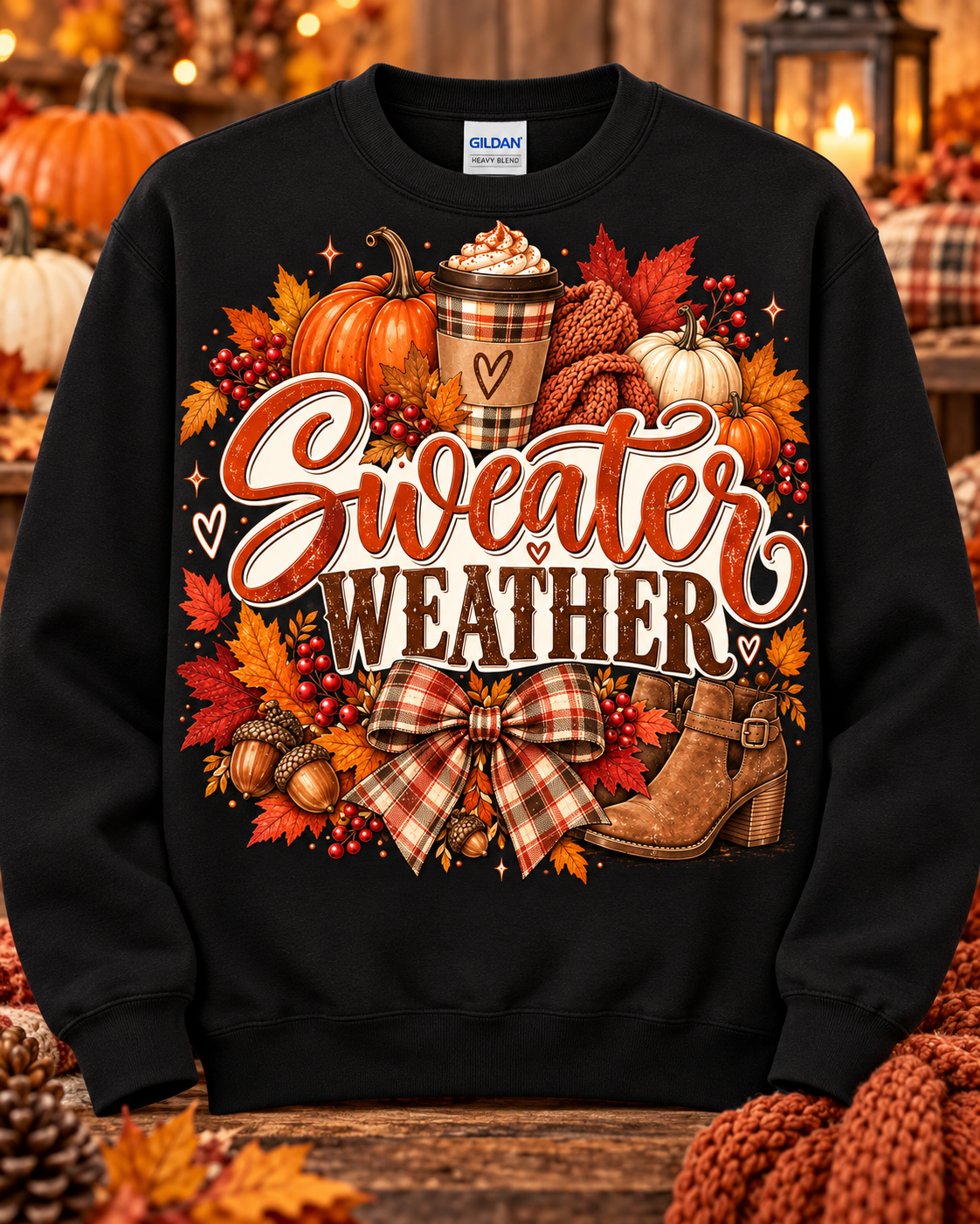 Sweater Weather & Pumpkin Spice Crewneck Sweatshirt 🤎