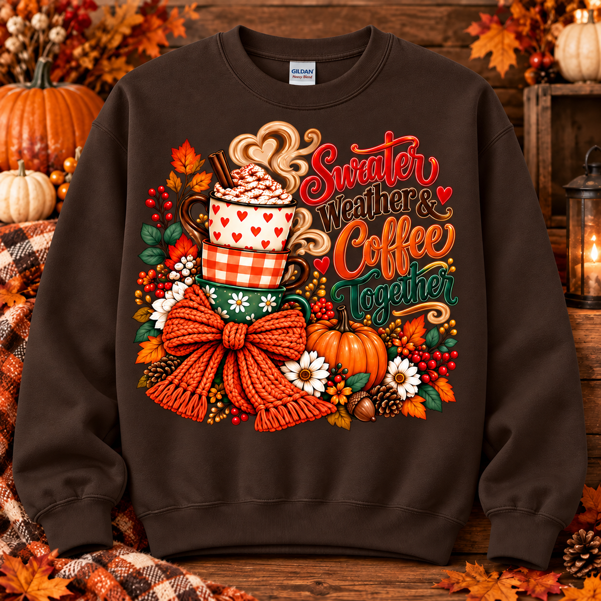 Sweater Weather & Coffee Together Crewneck Sweatshirt 🤎