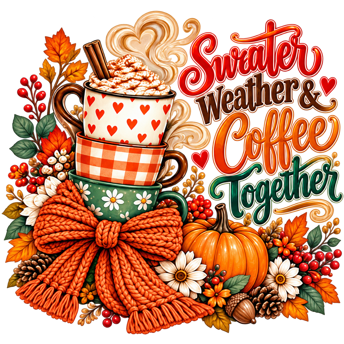Sweater Weather & Coffee Together | DTF Transfer
