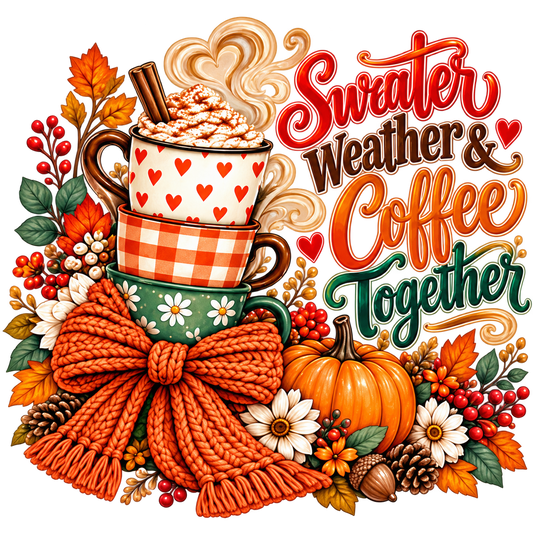 Sweater Weather & Coffee Together | DTF Transfer