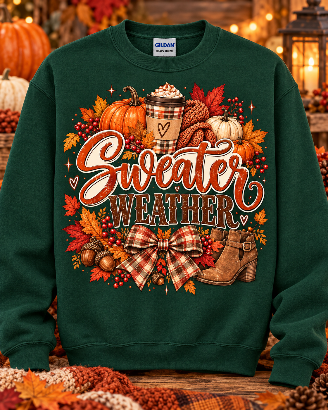 Sweater Weather & Pumpkin Spice Crewneck Sweatshirt 🤎