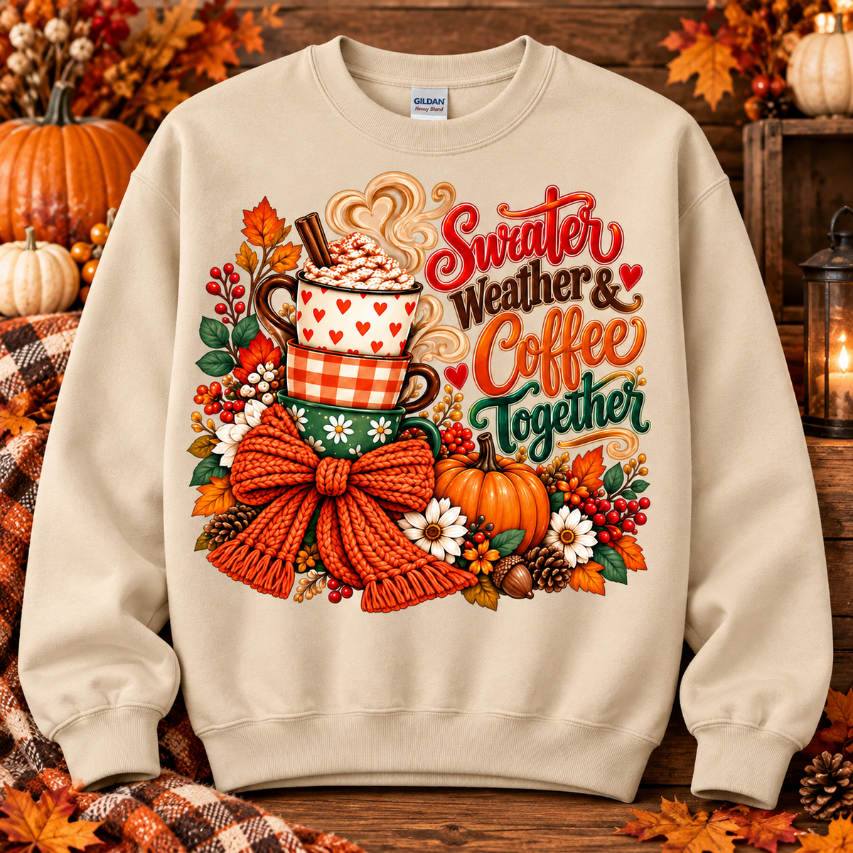 Sweater Weather & Coffee Together Crewneck Sweatshirt 🤎