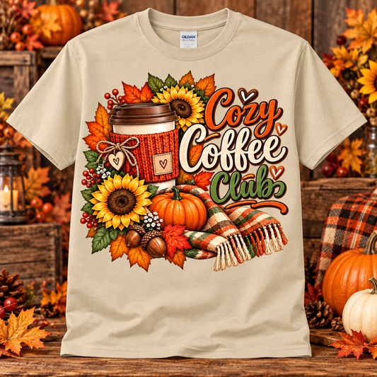 Cozy Coffee Club Graphic T-Shirt 🤎
