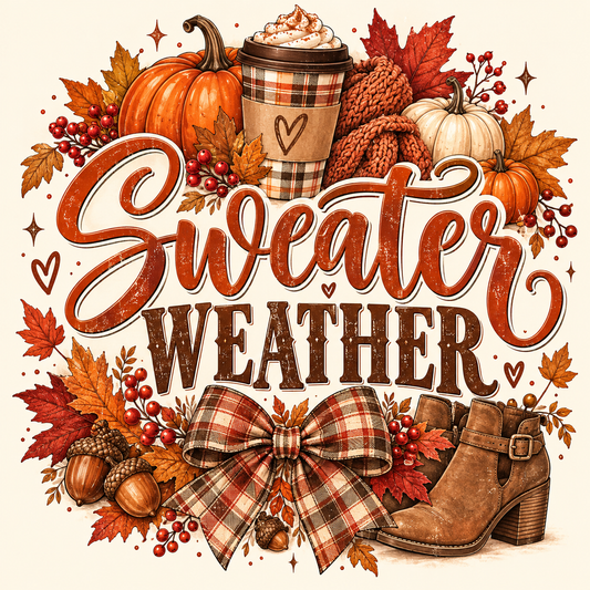 Sweater Weather Plaid Bow | DTF Transfer