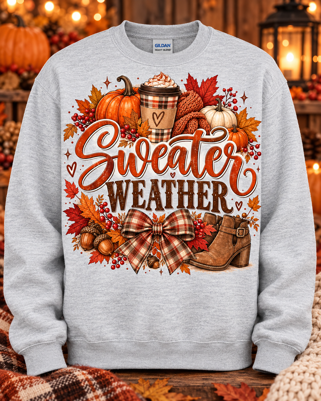 Sweater Weather & Pumpkin Spice Crewneck Sweatshirt 🤎