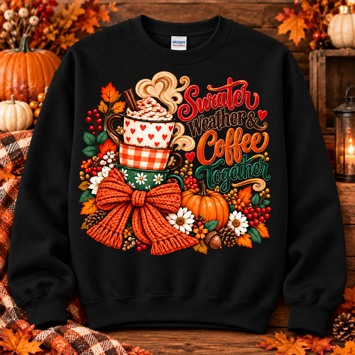 Sweater Weather & Coffee Together Crewneck Sweatshirt 🤎