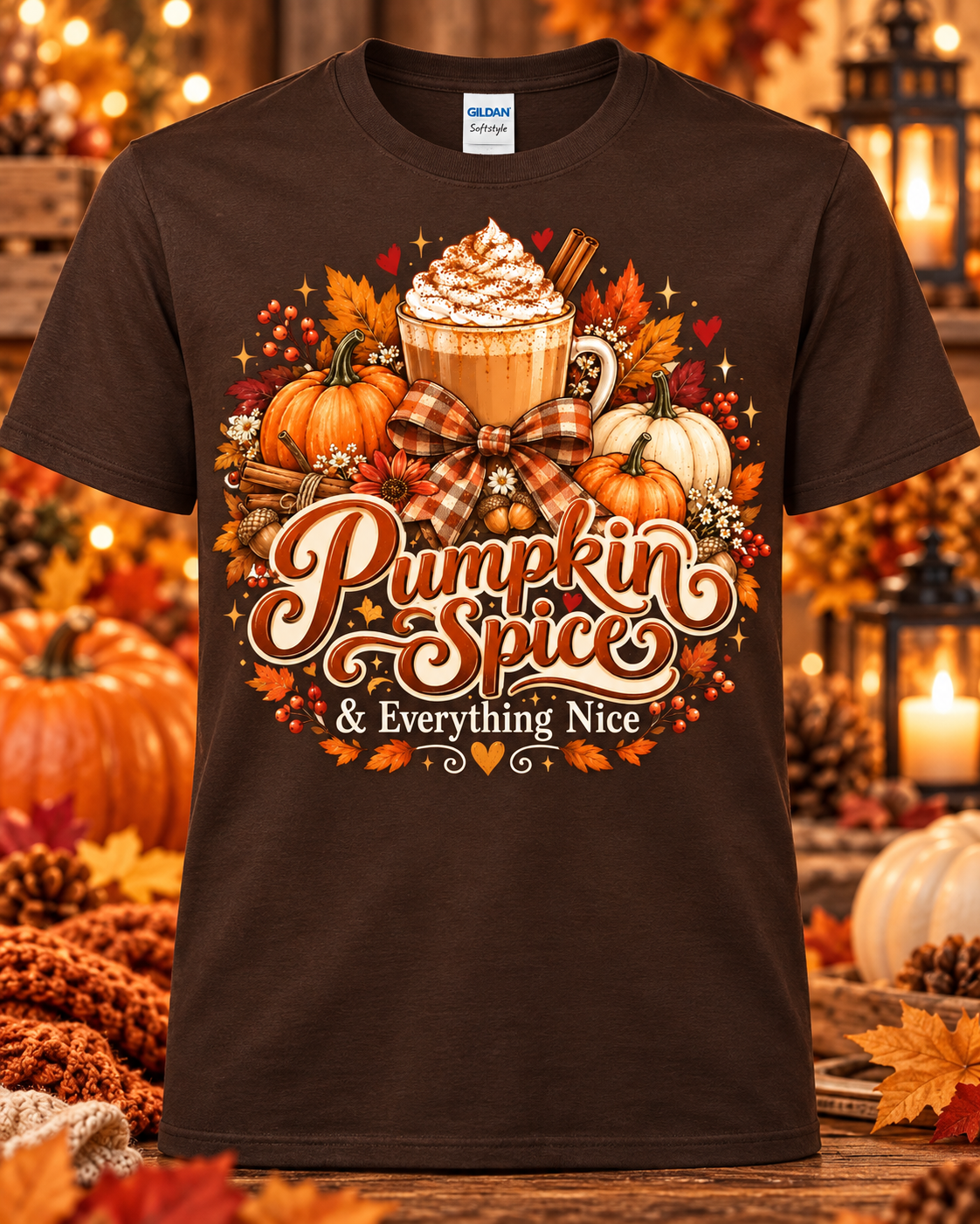 Pumpkin Spice & Everything Nice Graphic T-Shirt 🤎