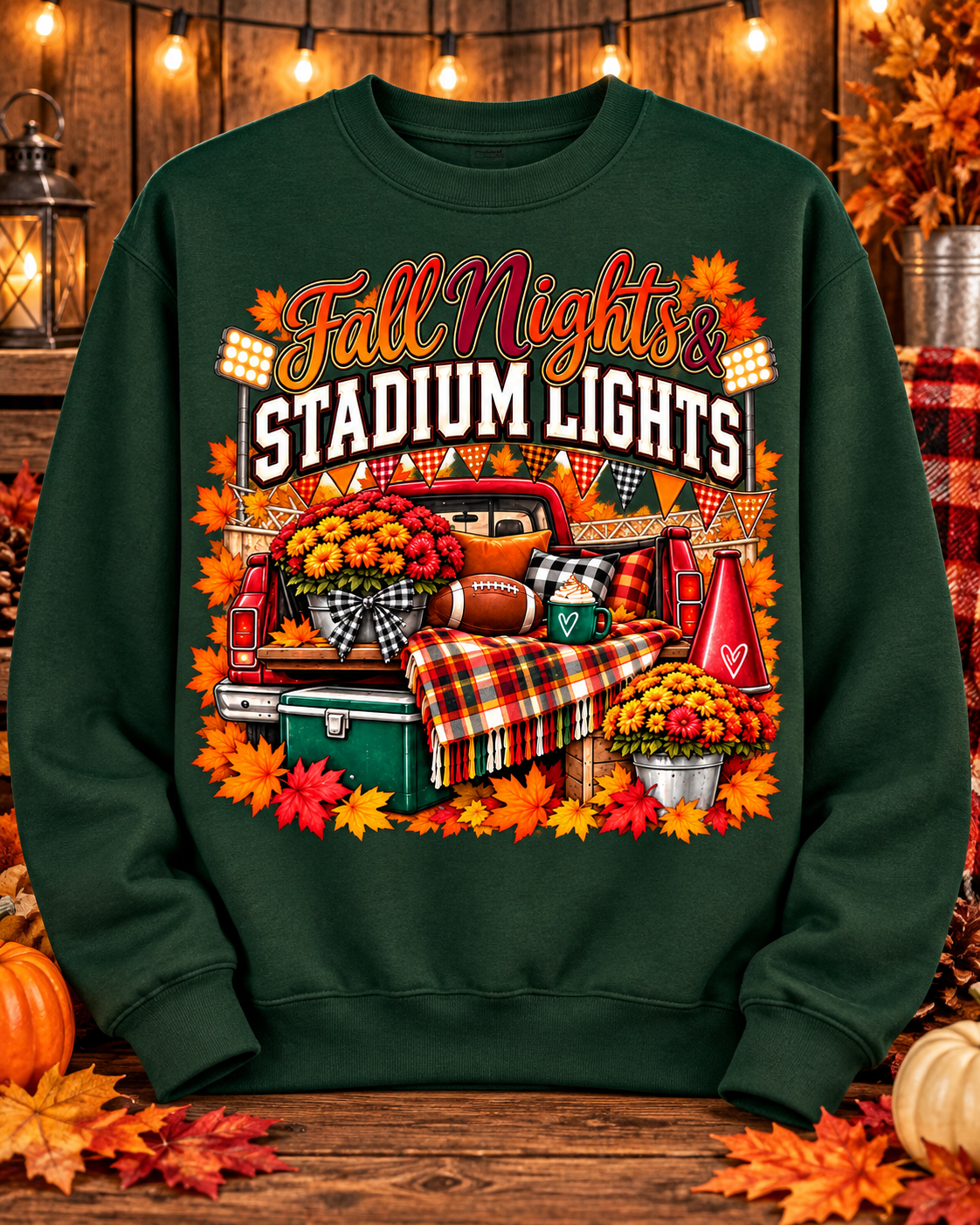 Fall Nights & Stadium Lights Crewneck Sweatshirt 🤎