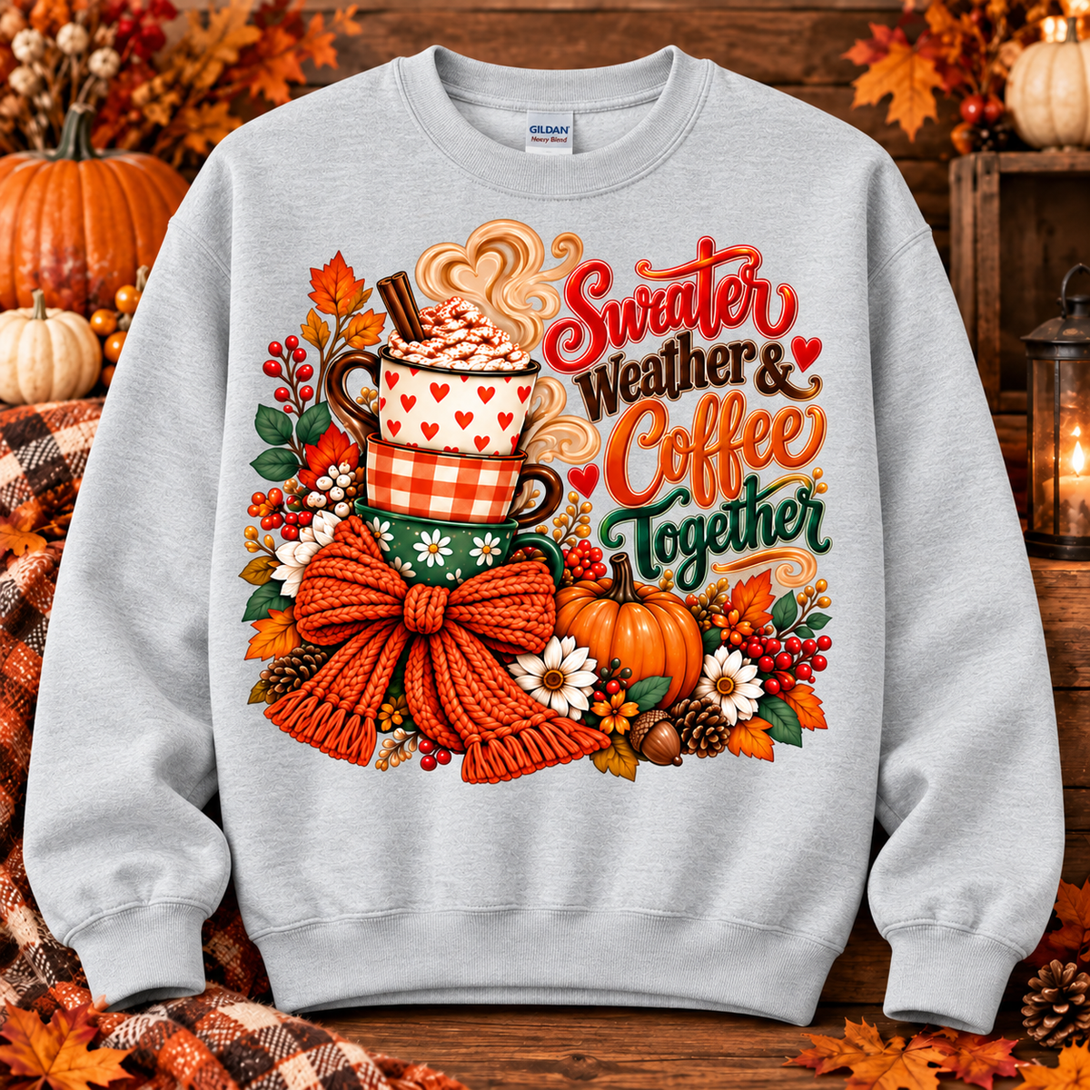 Sweater Weather & Coffee Together Crewneck Sweatshirt 🤎