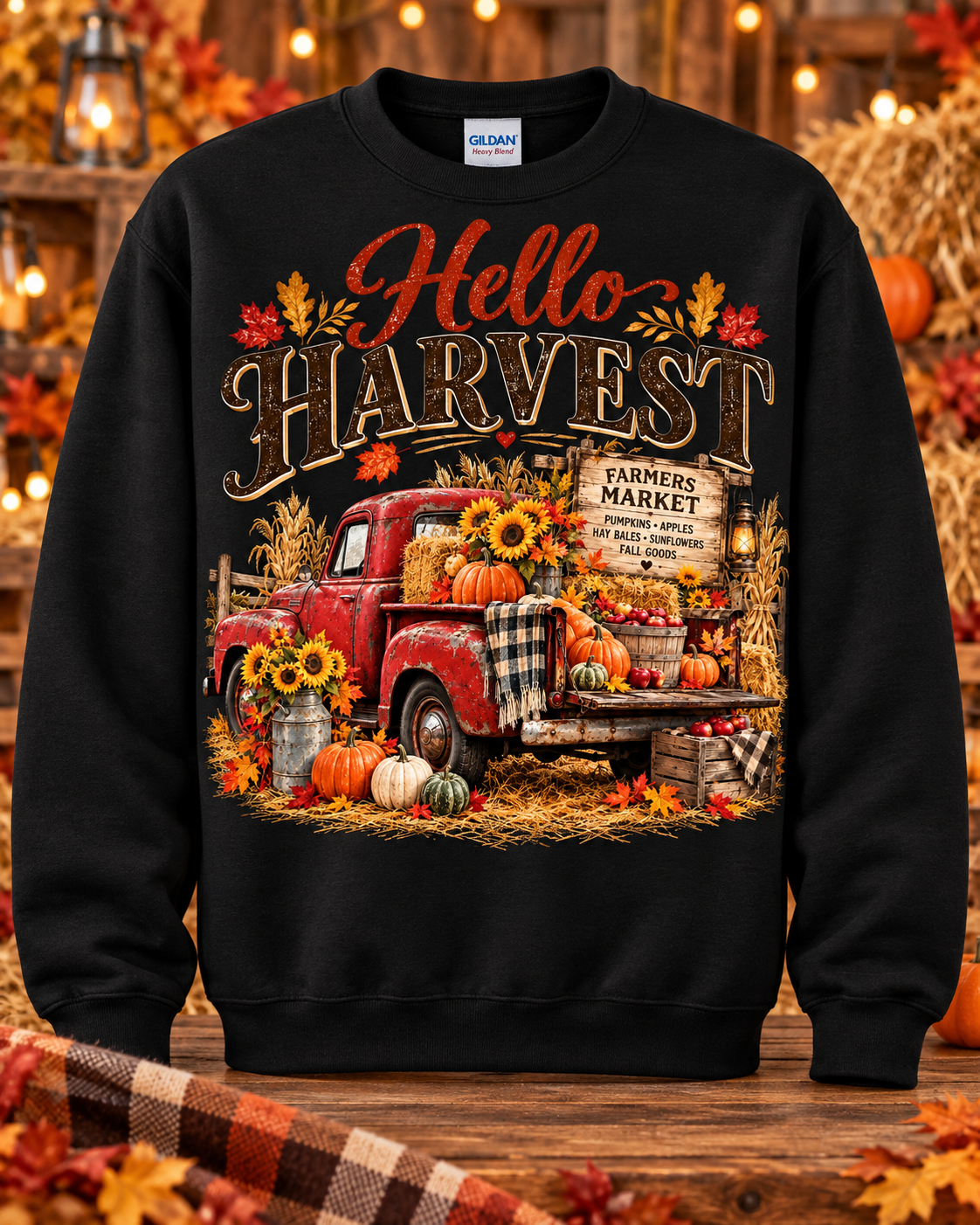 Hello Harvest Farmers Market Crewneck Sweatshirt 🤎
