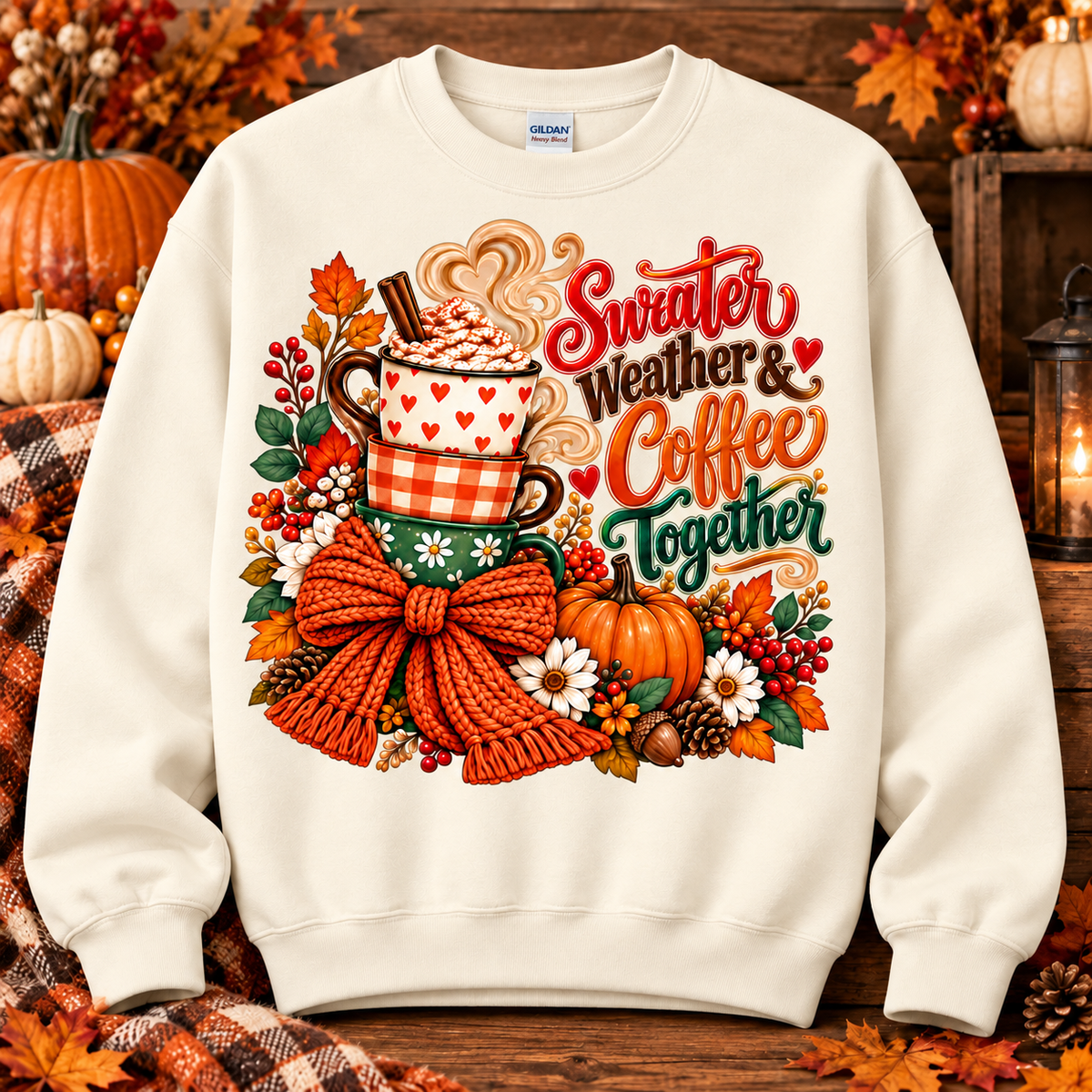 Sweater Weather & Coffee Together Crewneck Sweatshirt 🤎